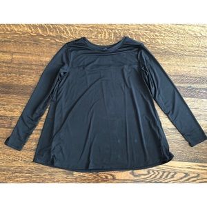 Zara Black Flowy Long Sleeve Tee